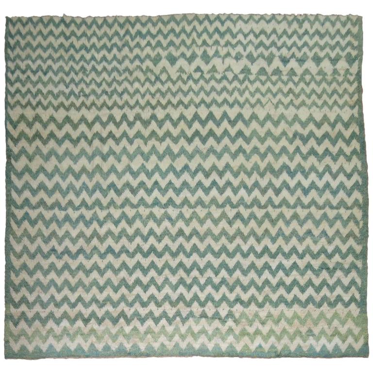 Square Vintage Turkish Tulu Shag Rug For Sale at 1stdibs