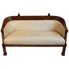 Biedermeier Upholstered Diminutive Neoclassic Sofa