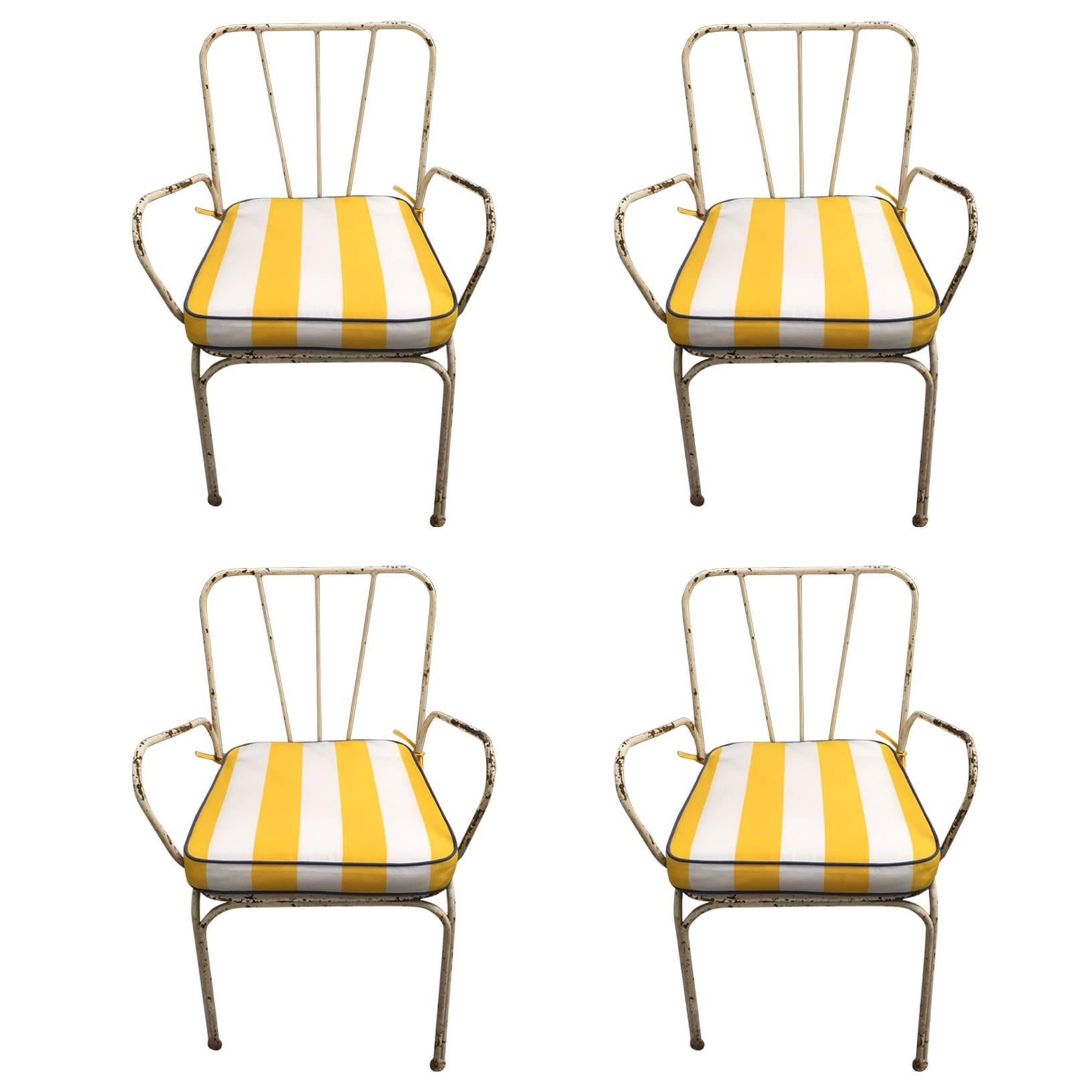 Set of Four French Bistro Garden Chairs at 1stDibs