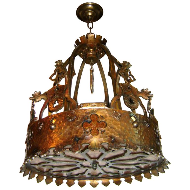 Bronze and Mica Light Fixture