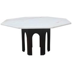 Harvey Probber Marble-Topped Octagon Modern Coffee Table with Walnut Base 3