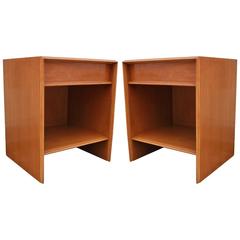 Pair of Robsjohn-Gibbings Modern Walunt Nightstands for Widdicomb