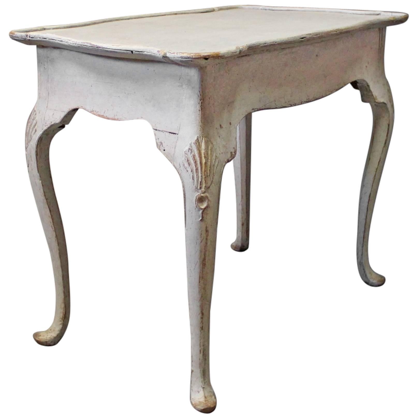 Grey Painted Wooden Tray Table in Gustavian Style, 1760