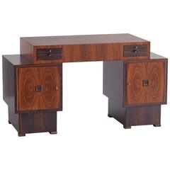 Rosewood and Macassar Ebony Art Deco Desk by 't Woonhuys Amsterdam, 1925 6