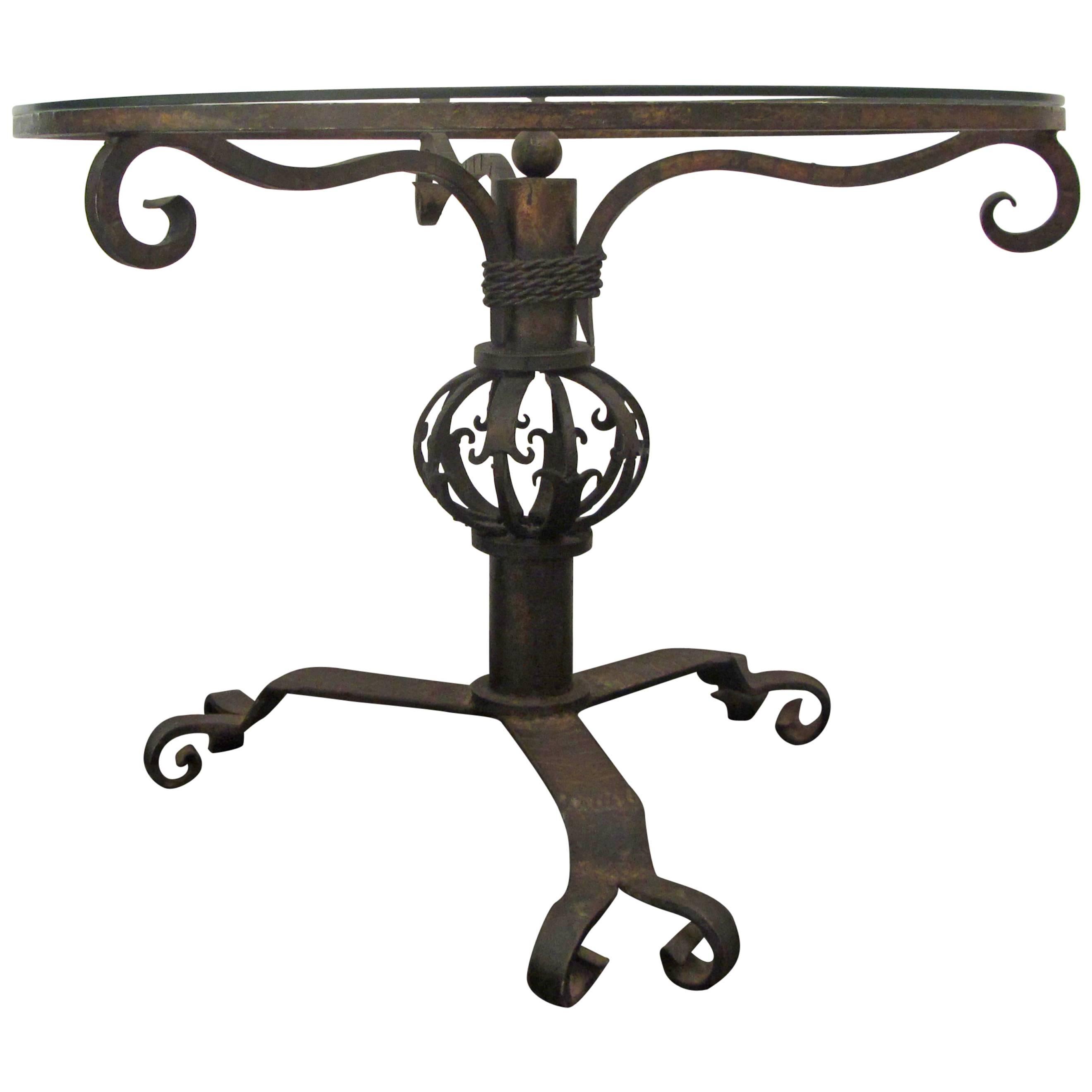 Unusual Wrought Iron Coffee Table For Sale