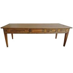 Early 20th Century Vintage French Oak Country Dining Table
