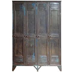 Used Early Century Industrial French Metal Locker