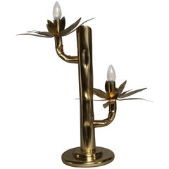 Italian Cactus Brass Table Lamp, circa 1960