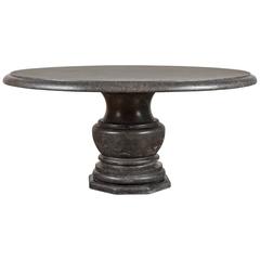 Hand-Carved Belgian Bluestone Pedestal Table