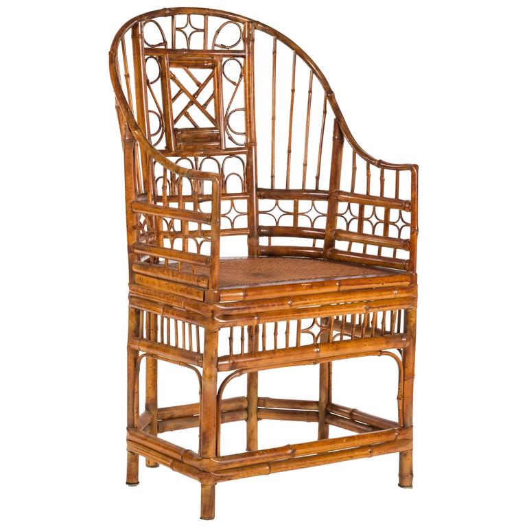 Curved Bamboo Fretwork Chair For Sale at 1stdibs