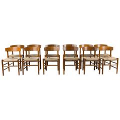 SET OF BØRGE MOGENSEN DINING CHAIRS, DENMARK, c. 1950