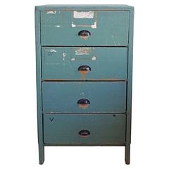 Mid-Century French Factory Chest of Drawers