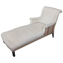 French 19th Century Chaise Longue with Scrolled Back