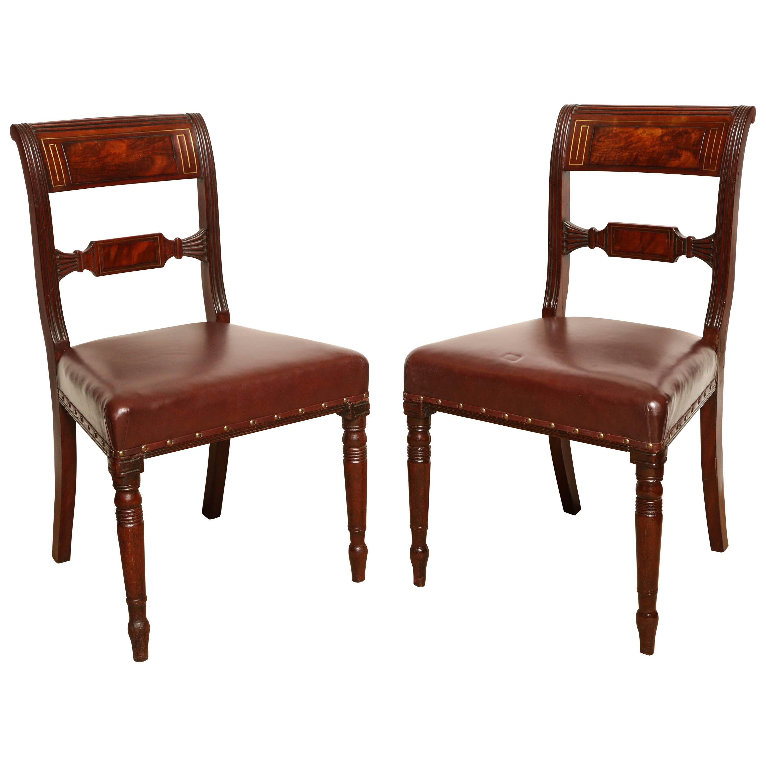 Pair of Early 19th Century English Regency Side Chairs