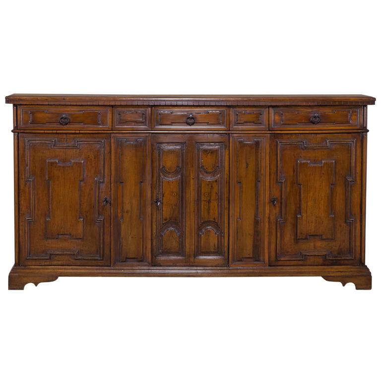Antique Italian Walnut Buffet Credenza, circa 1850 at 1stDibs