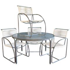 Kipp Stewart for Terra Tubular Bronze Outdoor Dining Set