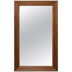 Antique French 19th Century Carved Mahogany Framed Mirror