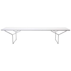 Original White Lacquered Ash Harry Bertoia Bench or Table for Knoll