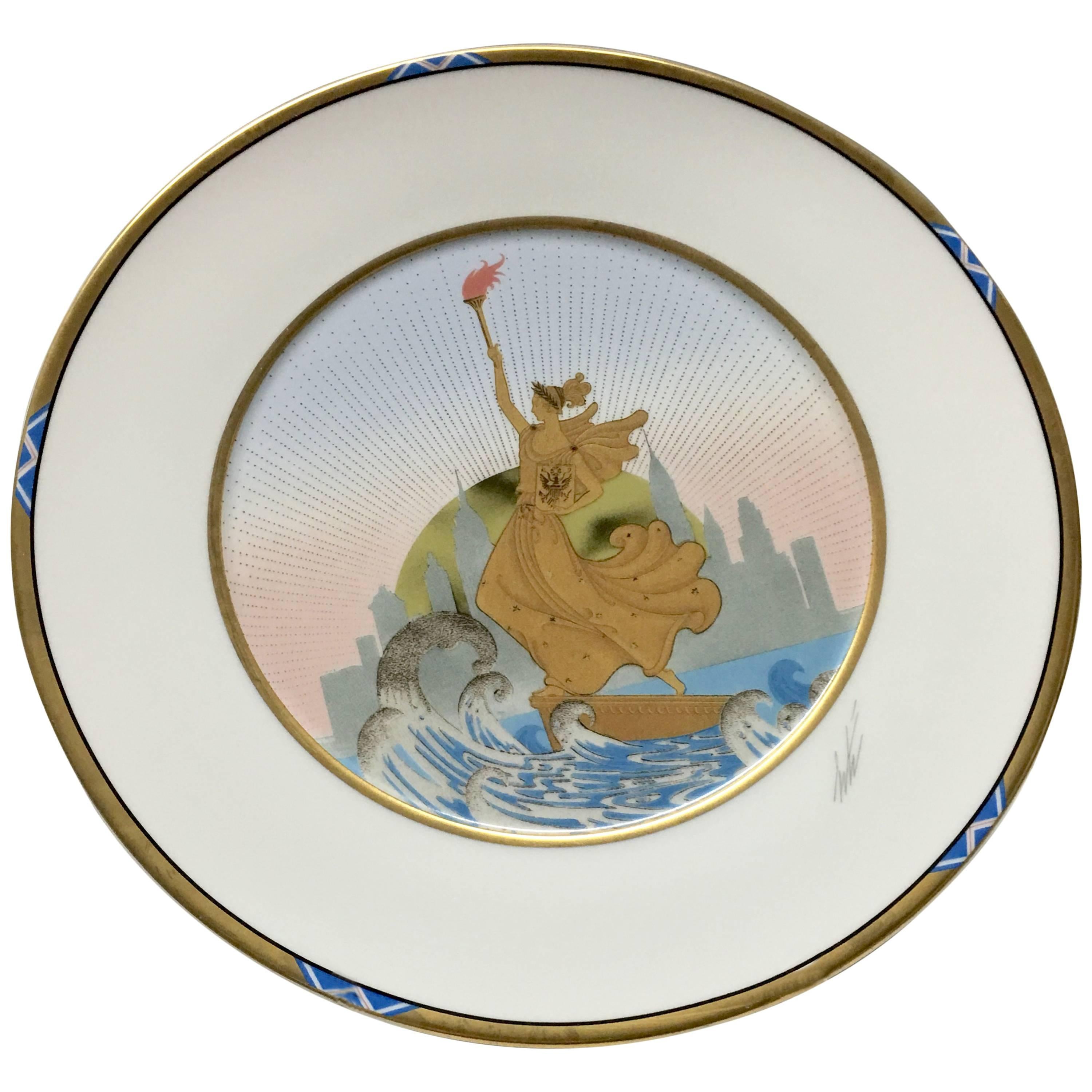 Erte Limited Edition Statue of Liberty Porcelain Charger Plate