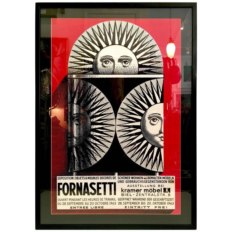 1963 Fornasetti Exhibition Poster at 1stDibs | fornasetti posters