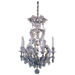 Louis XV Style Rock Crystal and Gilt Bronze Chandelier in Maison Baguès Style