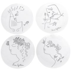 Jean Cocteau French Limoges Ceramic Plates, circa 1958