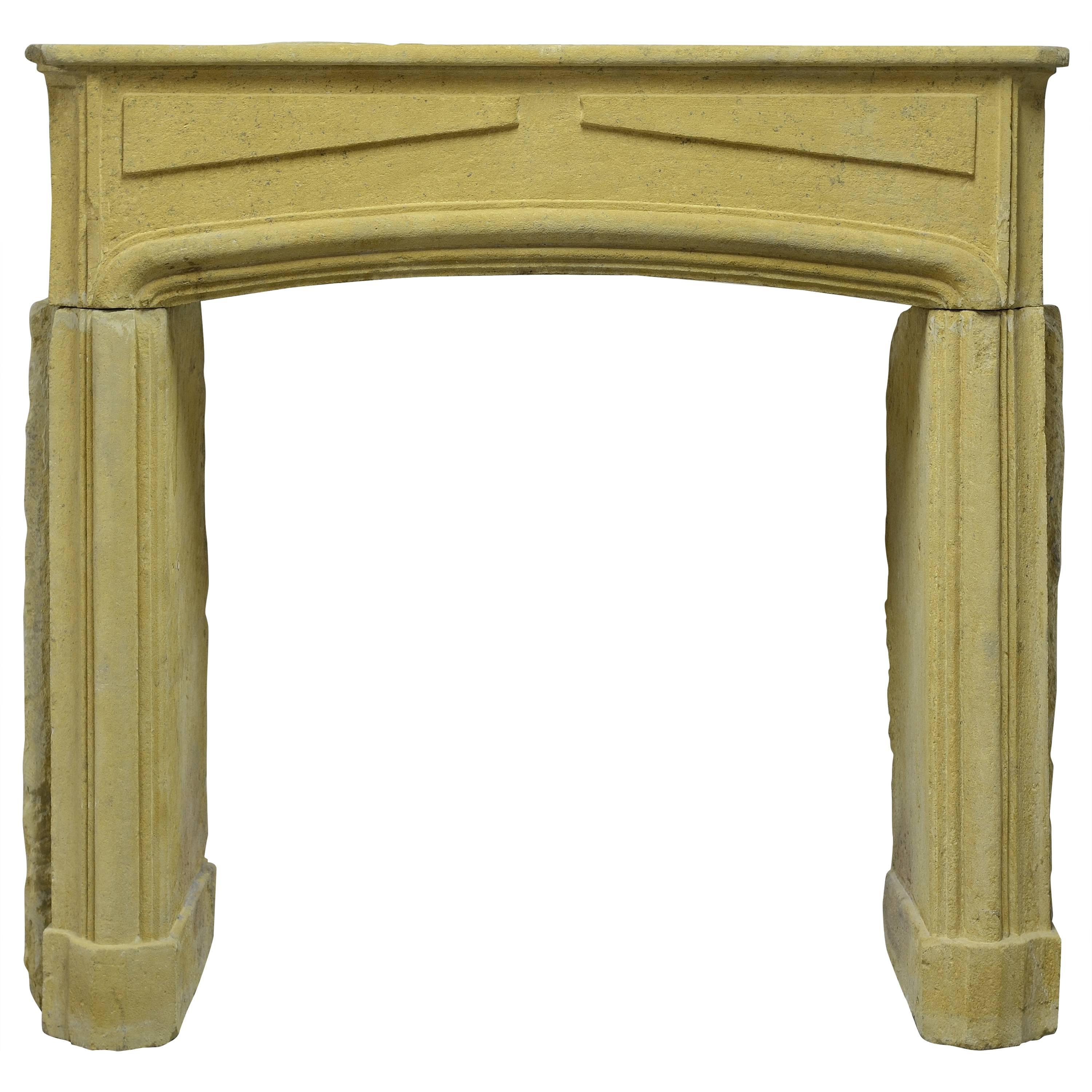 Louis XIV Style Carved Limestone Fireplace Mantel For Sale at 1stDibs