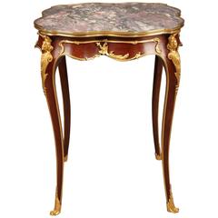Mahogany and Gilt Bronze Gueridon in Louis XV Style 6