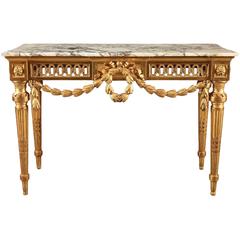 Louis XVI Console in Giltwood