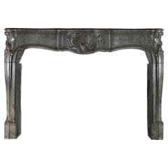 18th Century Classic Antique Fireplace Mantel in Grey Hard Stone