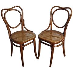 French Thonet Style Bistro Chairs, Early 20th Century, Set of Two