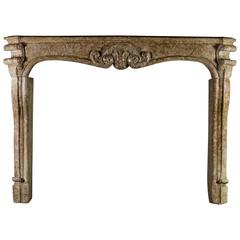18th Century Brown Hard Stone Antique Fireplace Mantel 6