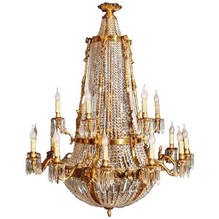 French Empire TwoTier EighteenLight Ballroom Chandelier at 1stdibs