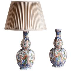 Antique Pair of Late 19th Century Delft Lamps
