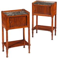 Near Pair of Early 19th Century Walnut Bedside Tables
