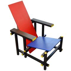 Chaise rouge et bleue de Thomas Rietveld pour Cassina