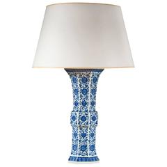 Blue and White Trumpet Vase, Mounted as a Lamp