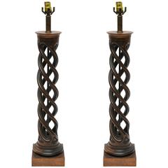 Pair of Frederick Cooper Helix Lamps, 1950s 7
