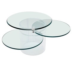 Table basse en lucite à trois niveaux, années 1970, États-Unis