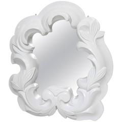 Vintage 1940s Hollywood Regency Serge Roche Style Free-Form Foliage Plaster Mirror