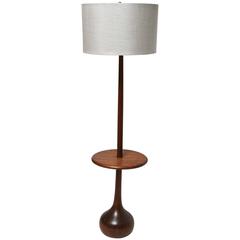 Mid-Century Danish Modern Wood Teardrop Table Floor Lamp Gordon Martz Style