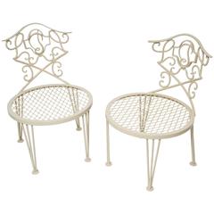 Pair of Mid-Century Modern Hollywood Regency Chairs in the Style of Rene Prou