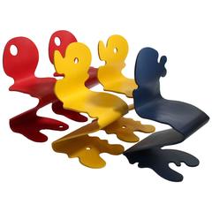 Set of Five Postmodern "Pantonic" Verner Panton for Hag Side or Dining Chairs