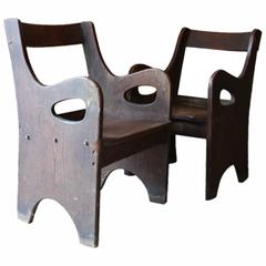 Charming Pair of English Arts 
Crafts Armchairs