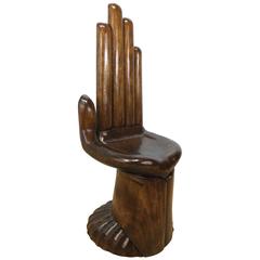 Carved Mahogany Hand Chair after Friedeberg