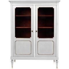 French Louis XVI Style Painted Mahogany Bookcase