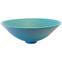Contemporary Turquoise Ceramic Bowl by Warner Walcott