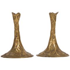 Pair of Bronze Candlesticks by Costa Coulentianos 3