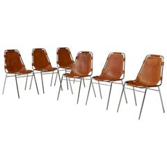 Set of Six "Les Arcs" Chairs by Charlotte Perriand