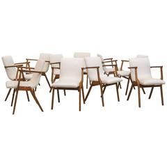 Set of Ten Roland Rainer Upholstered Armchairs